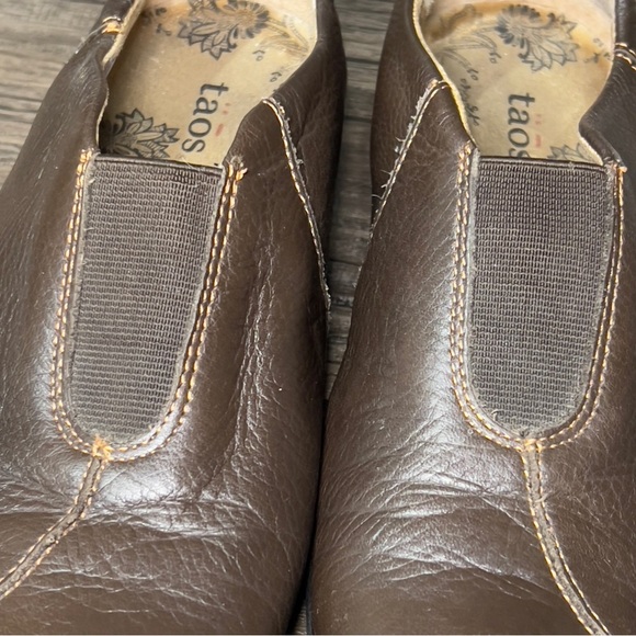 Taos Town Center Leather Dark Brown Slip On Comfort Shoes Flats Walking - Picture 7 of 15